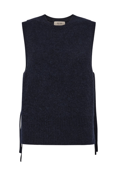 MMThora Tie Knit Vest Salute Navy - 182760 Thumbnail
