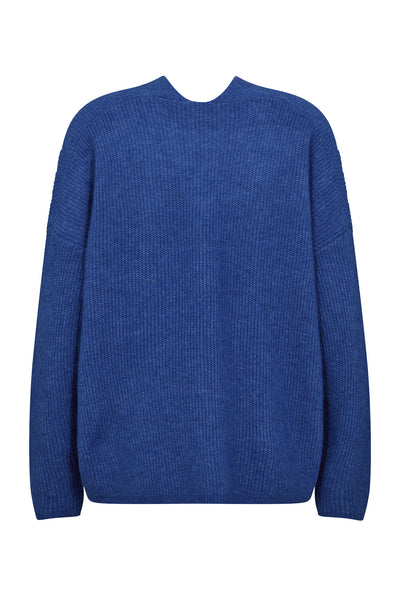MMThora V-Neck Knit Blue Lolite - 153900 Thumbnail