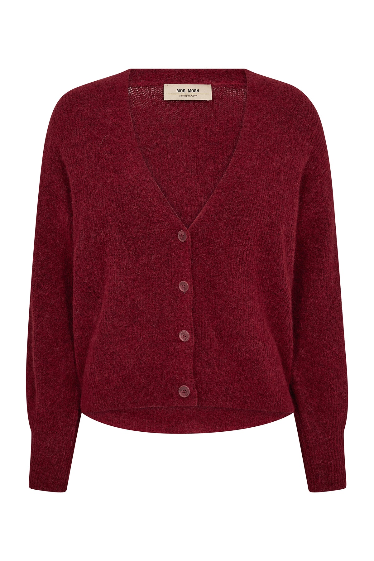 MMThora V-Neck Knit Cardigan Rhythmic Red