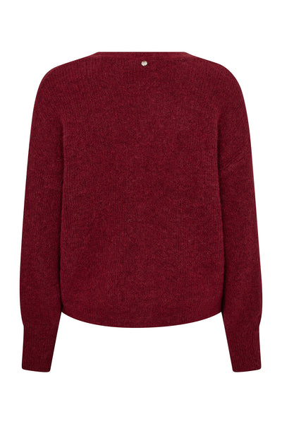 MMThora V-Neck Knit Cardigan Rhythmic Red Thumbnail