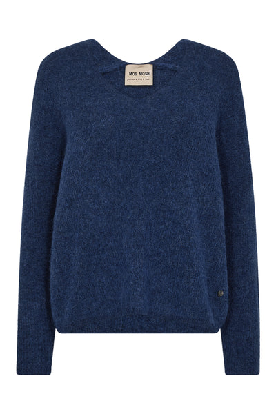 MMThora V-Neck Knit Ensign Blue - 153900 Thumbnail