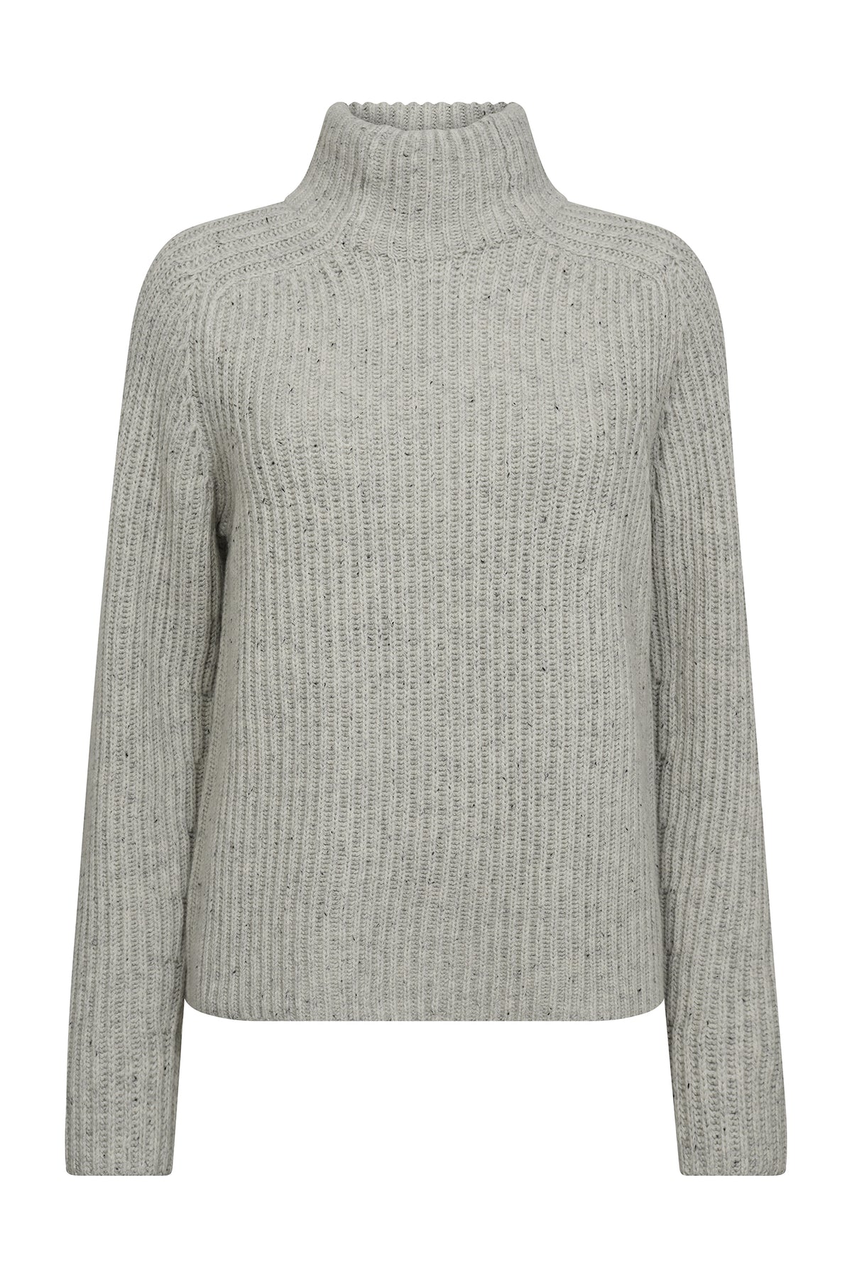 MMThyra Highneck Knit Light Grey Melange - 165750