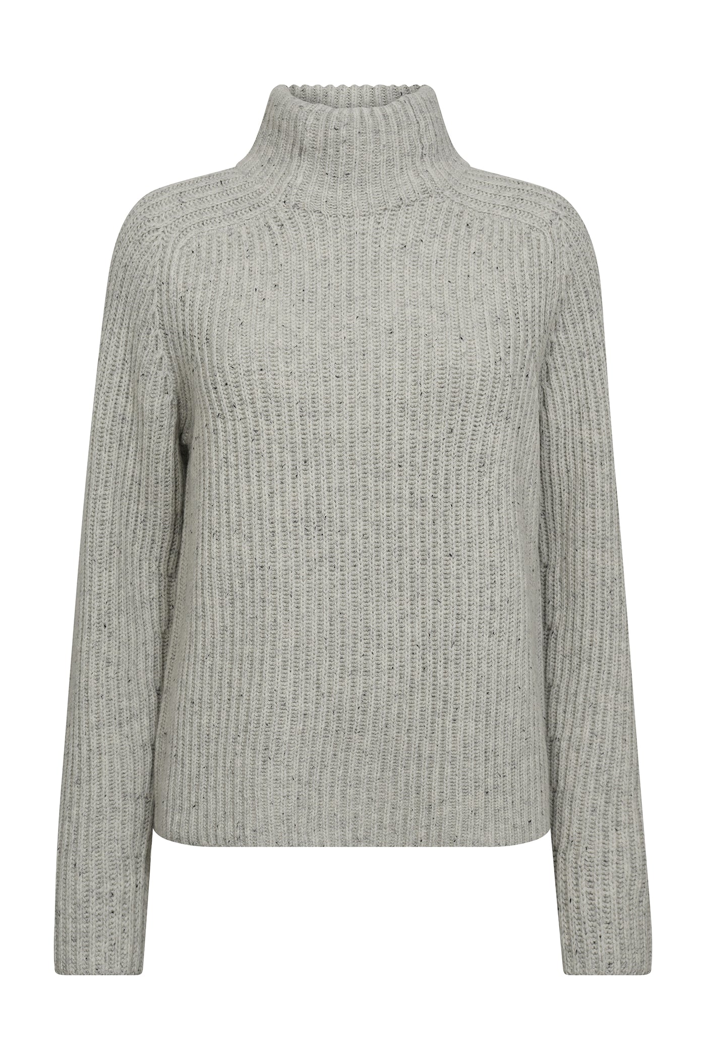 MMThyra Highneck Knit Light Grey Melange - 165750