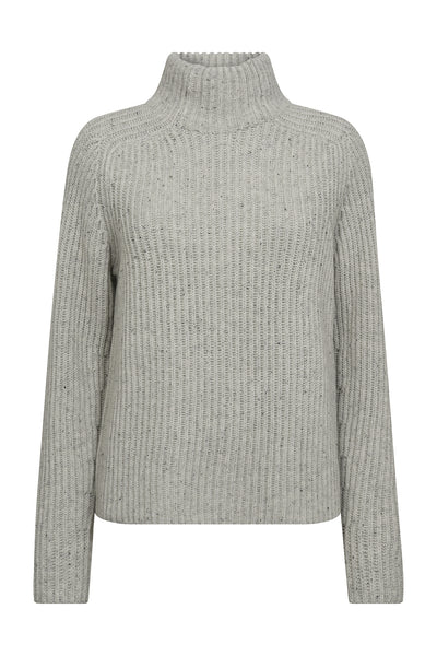 MMThyra Highneck Knit Light Grey Melange - 165750 Thumbnail