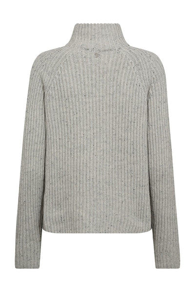 MMThyra Highneck Knit Light Grey Melange - 165750 Thumbnail