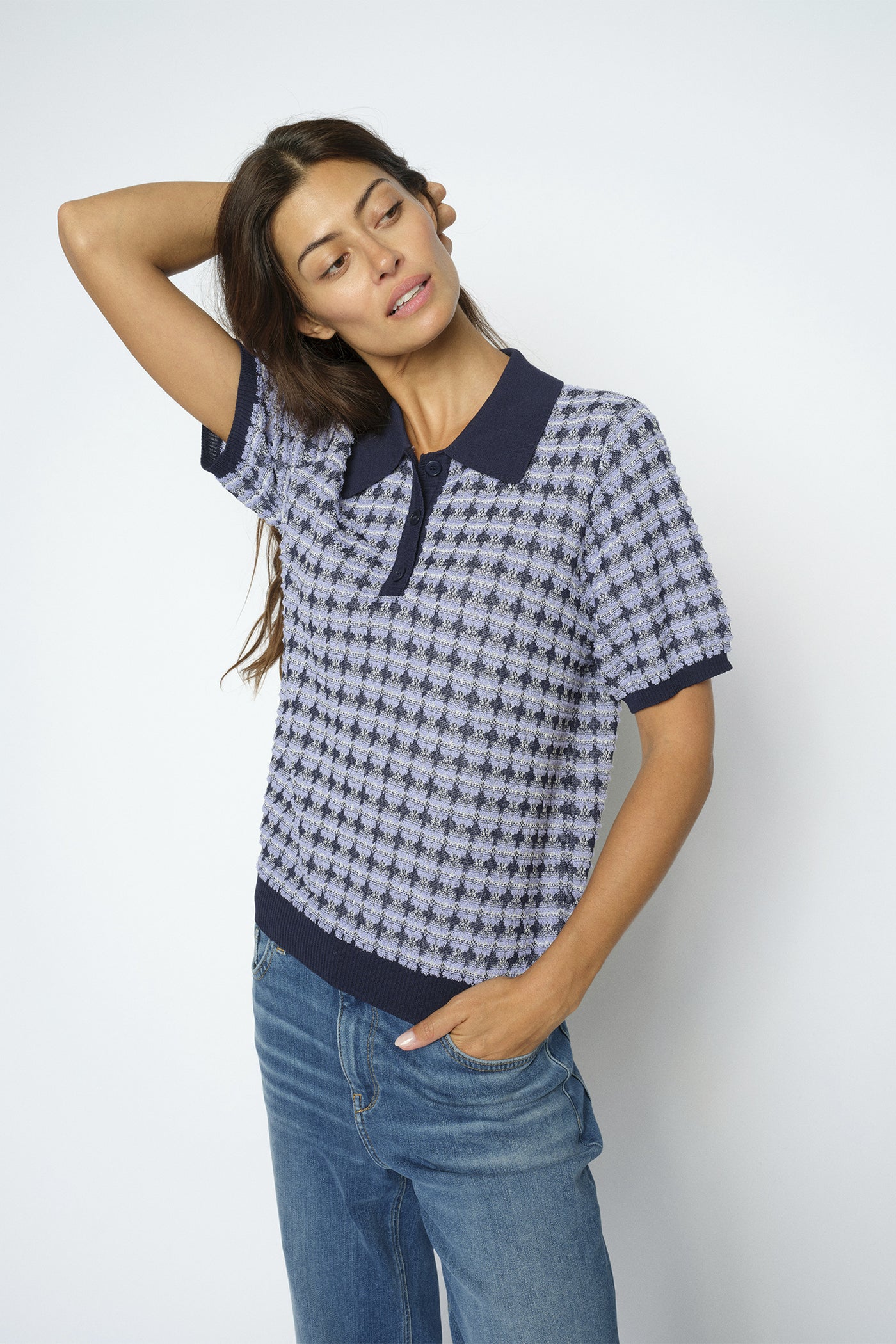 MMTink SS Polo Knit Violet Tulip - 181920