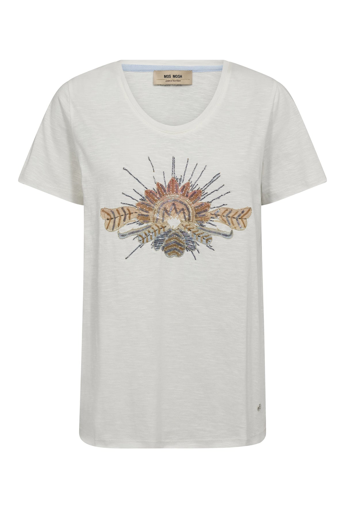 MMTonia O-SS Glam Tee ECRU - 180110