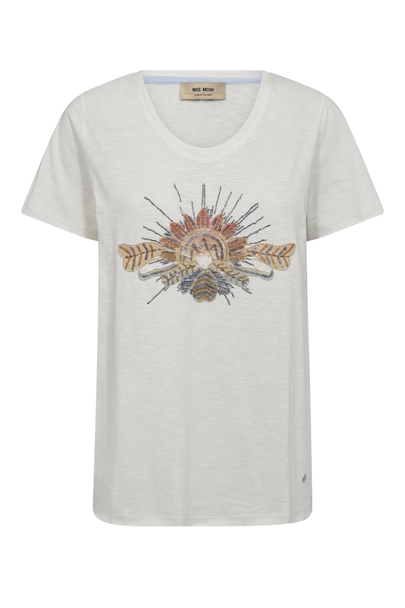 MMTonia O-SS Glam Tee ECRU - 180110