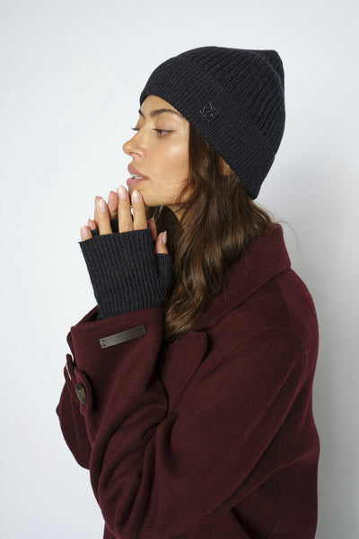 MMTova Wool Rib Hat Dark Navy - 179140 Thumbnail