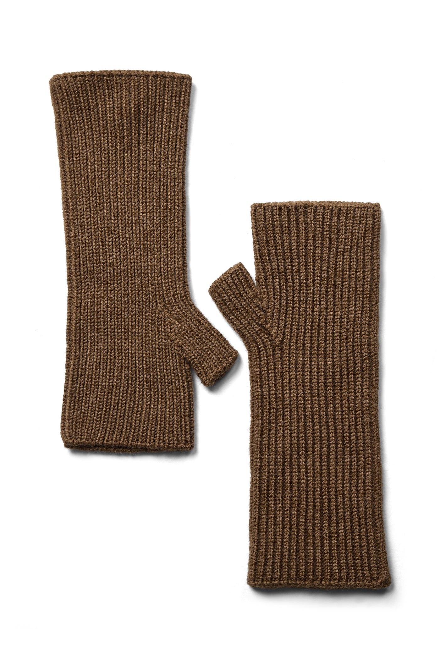 MMTova Wool Rib Mittens Dark Camel - 180530