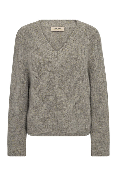 MMUnnur Hale V-neck Knit Drizzle - 175430 Thumbnail