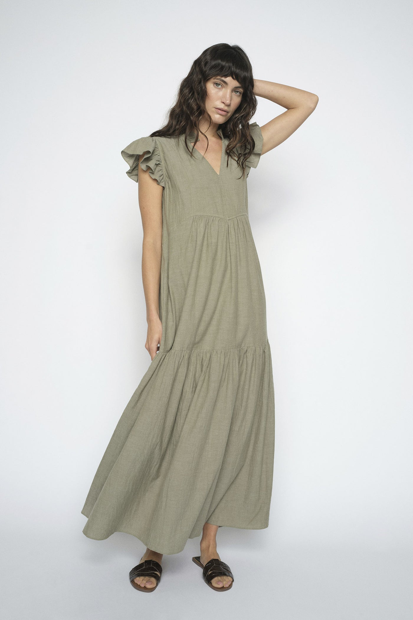 MMWaldy Izha Dress BURNT OLIVE - 171600