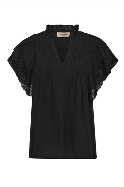 MMWea Flowish Blouse Black - 177350 Thumbnail