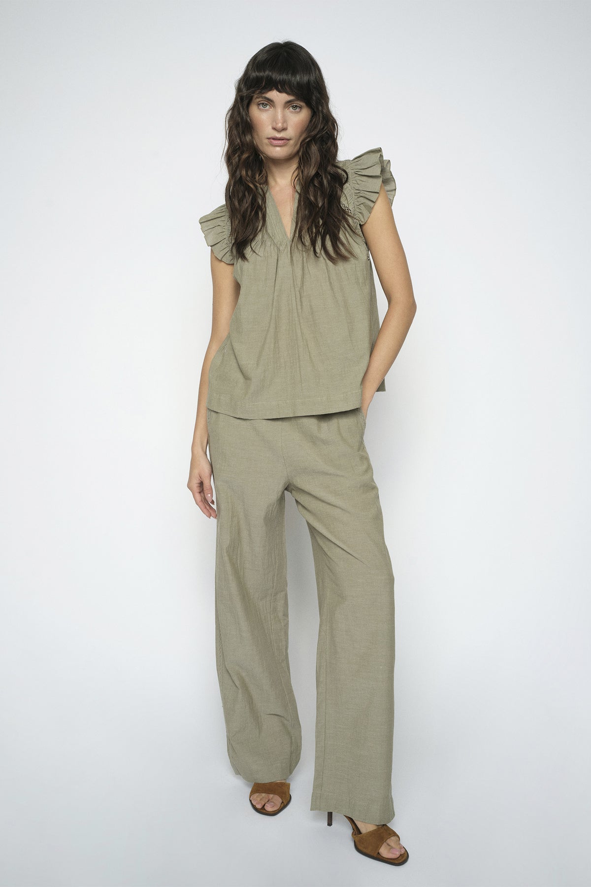 MMWellor Izha Pants BURNT OLIVE - 180550