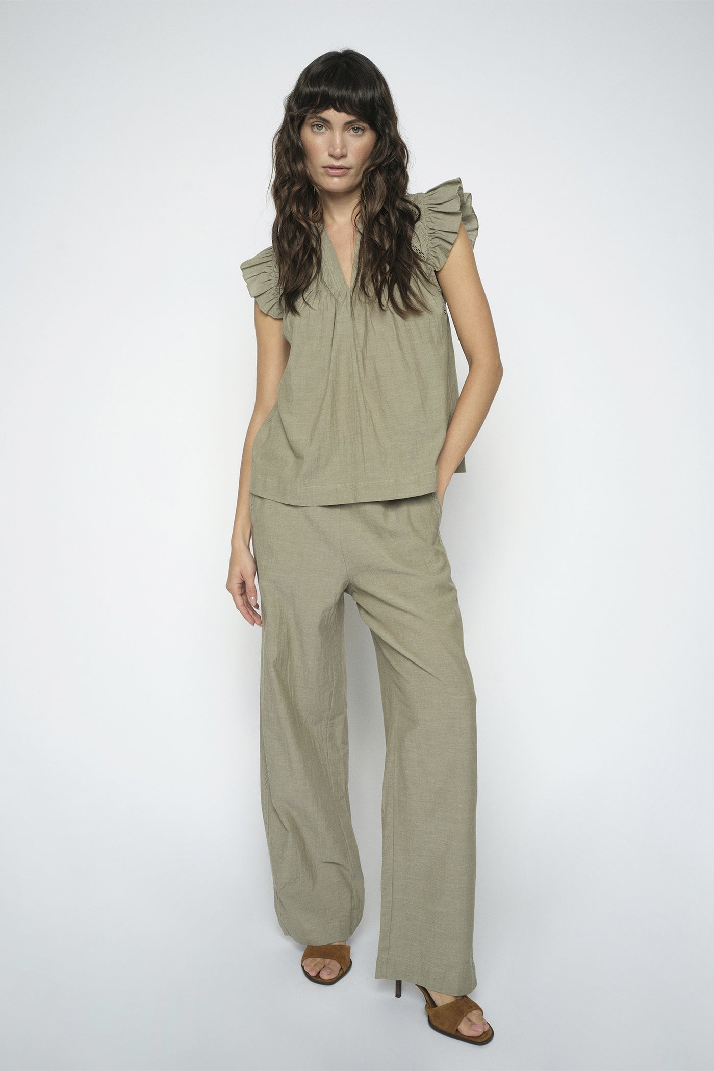 MMWellor Izha Pants BURNT OLIVE - 180550