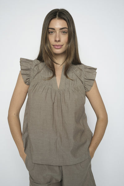 MMWoda Izha Blouse Chocolate Chip - 180220 Thumbnail
