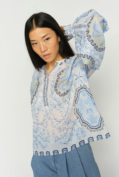 MMWylde Orchid Blouse Brunnera Blue - 178220 Thumbnail