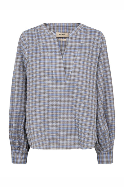 MMYen Check Blouse ULTRAMARINE - 178120 Thumbnail