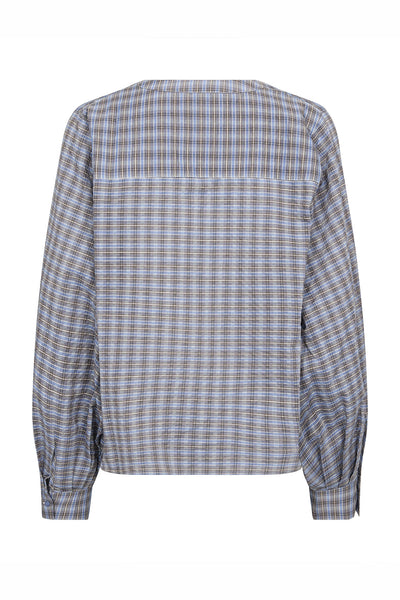 MMYen Check Blouse ULTRAMARINE - 178120 Thumbnail