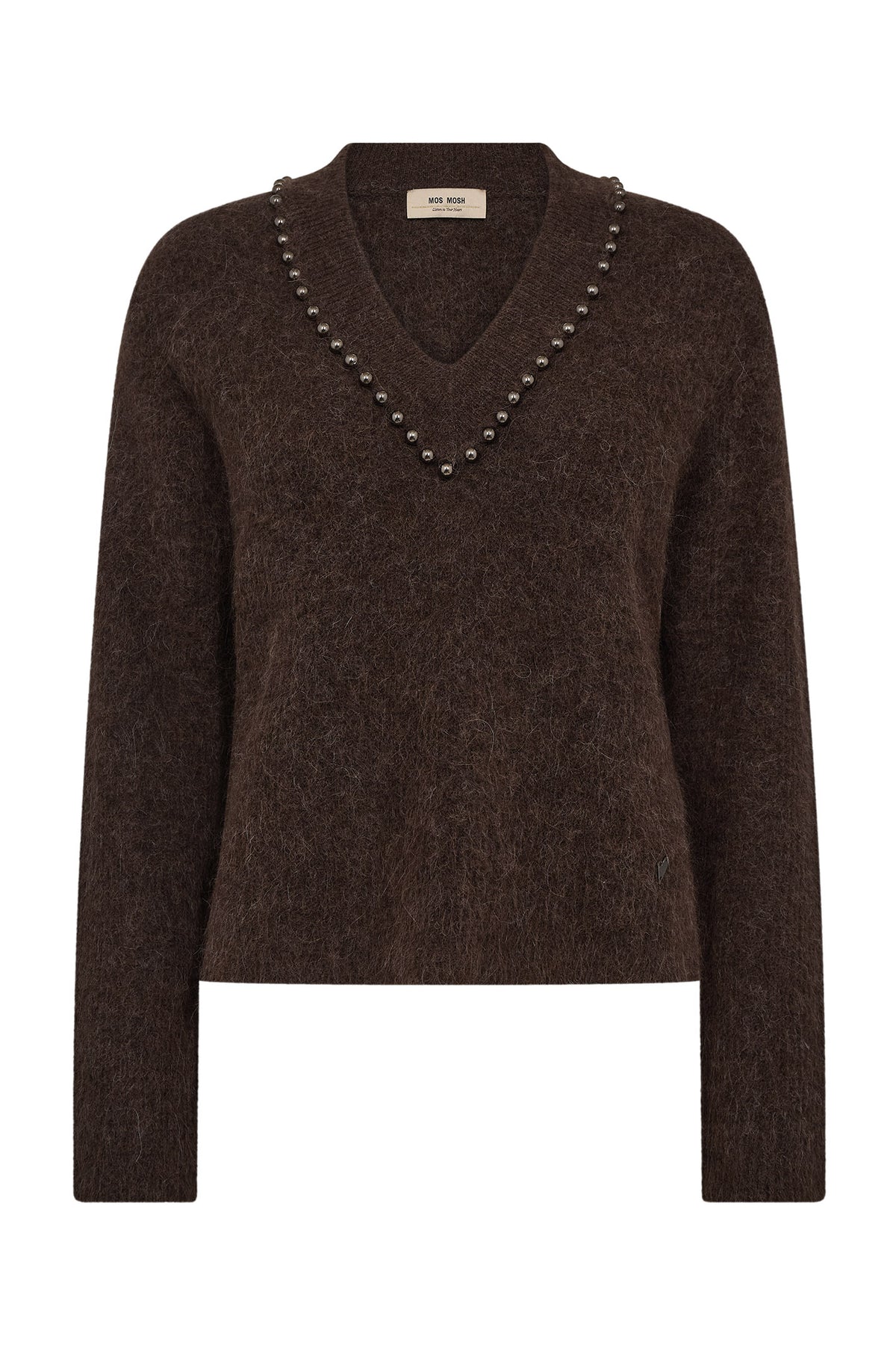 MMZora V-Neck Bead Knit Bracken - 176320