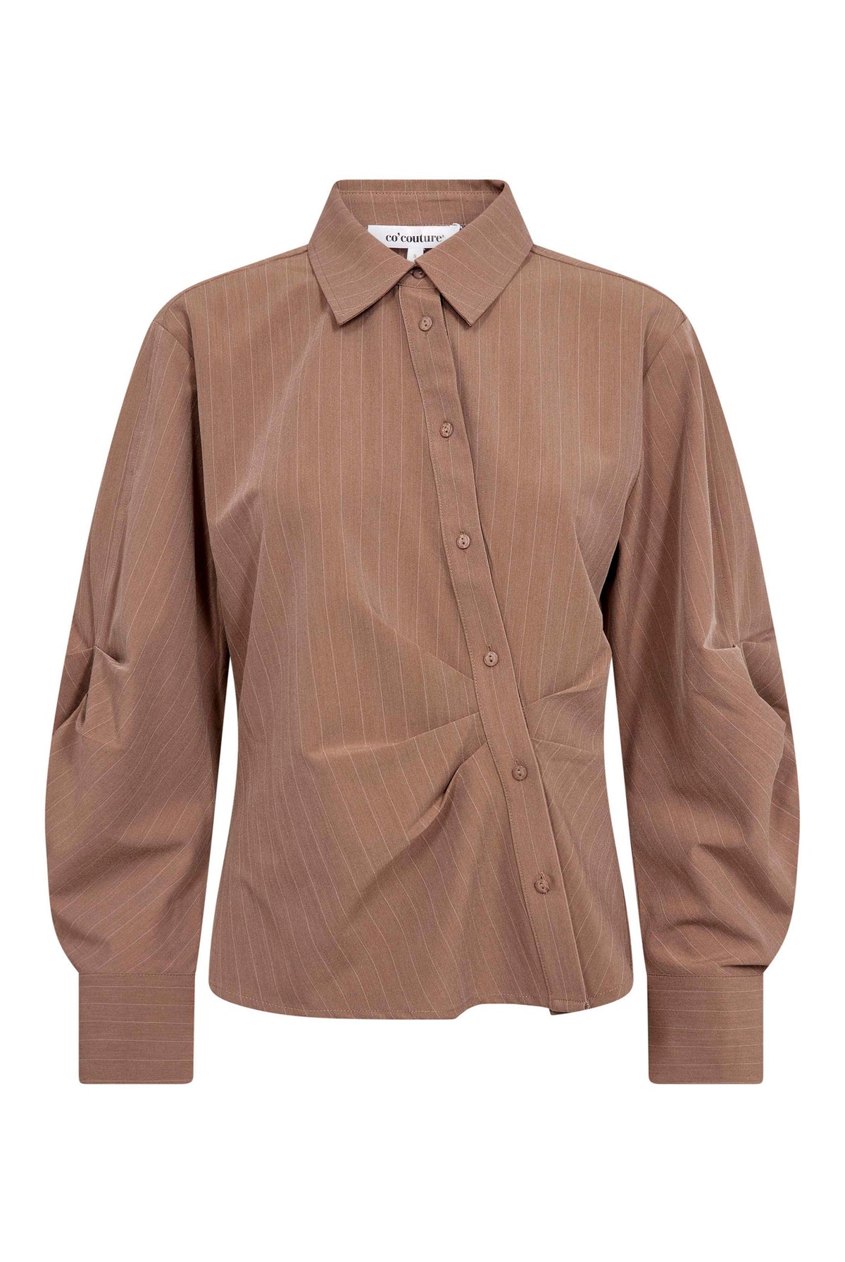 LyviaCC Asym Pin Shirt 20009-Walnut - 500301