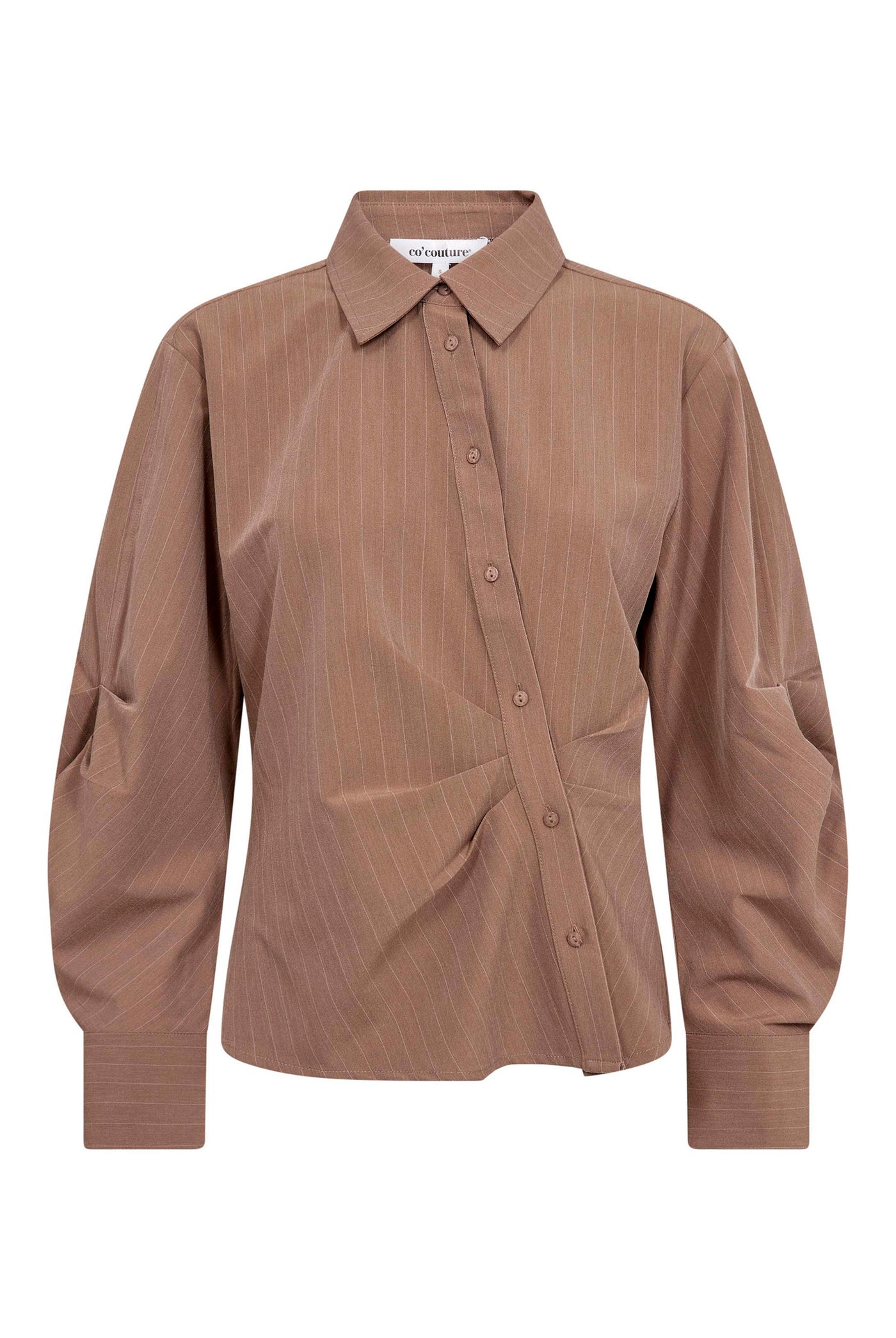 LyviaCC Asym Pin Shirt 20009-Walnut - 500301