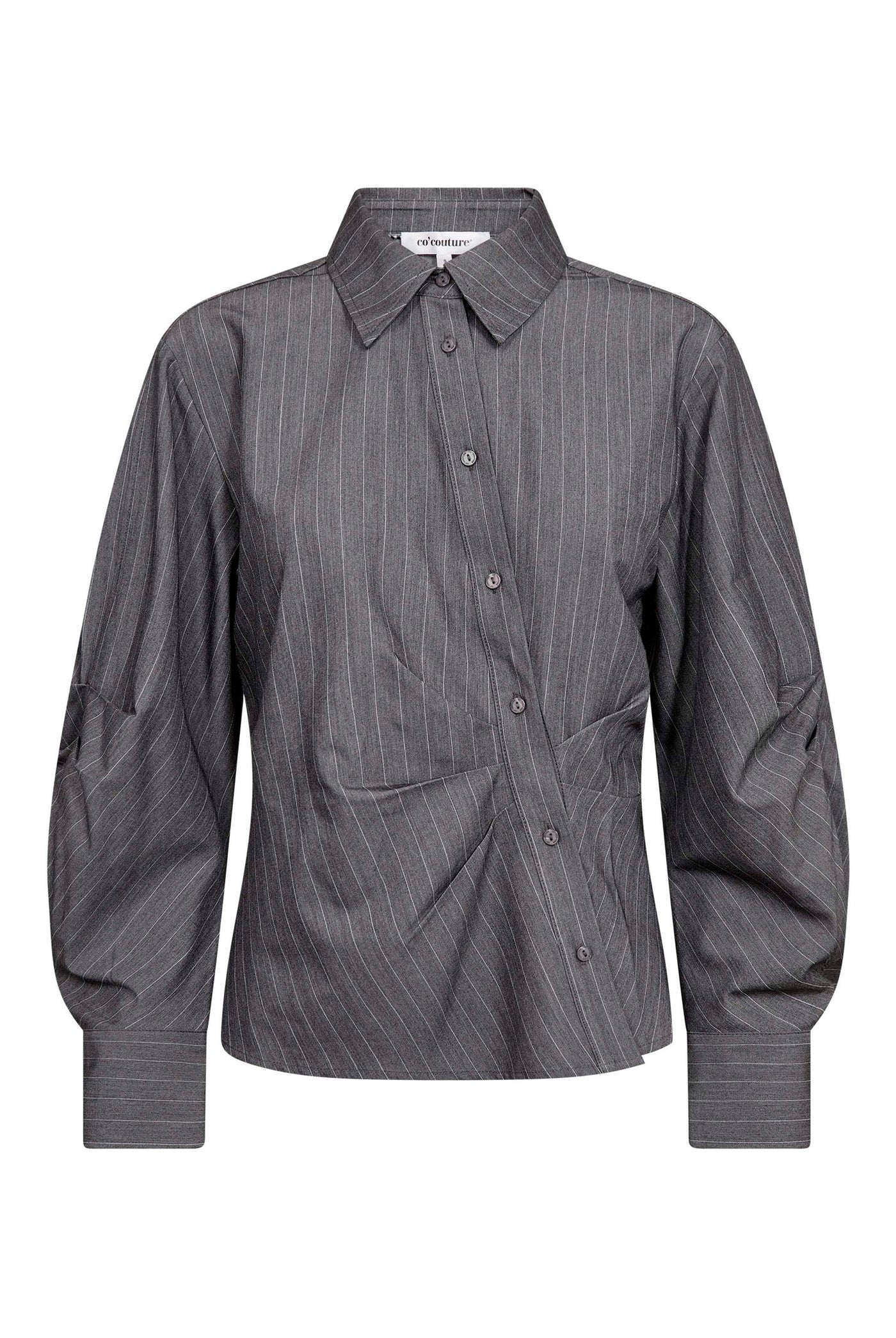 LyviaCC Asym Pin Shirt 65003-Mid Grey - 500301