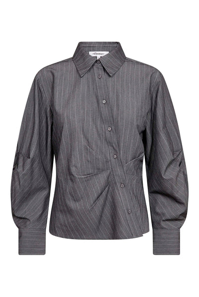 LyviaCC Asym Pin Shirt 65003-Mid Grey - 500301 Thumbnail