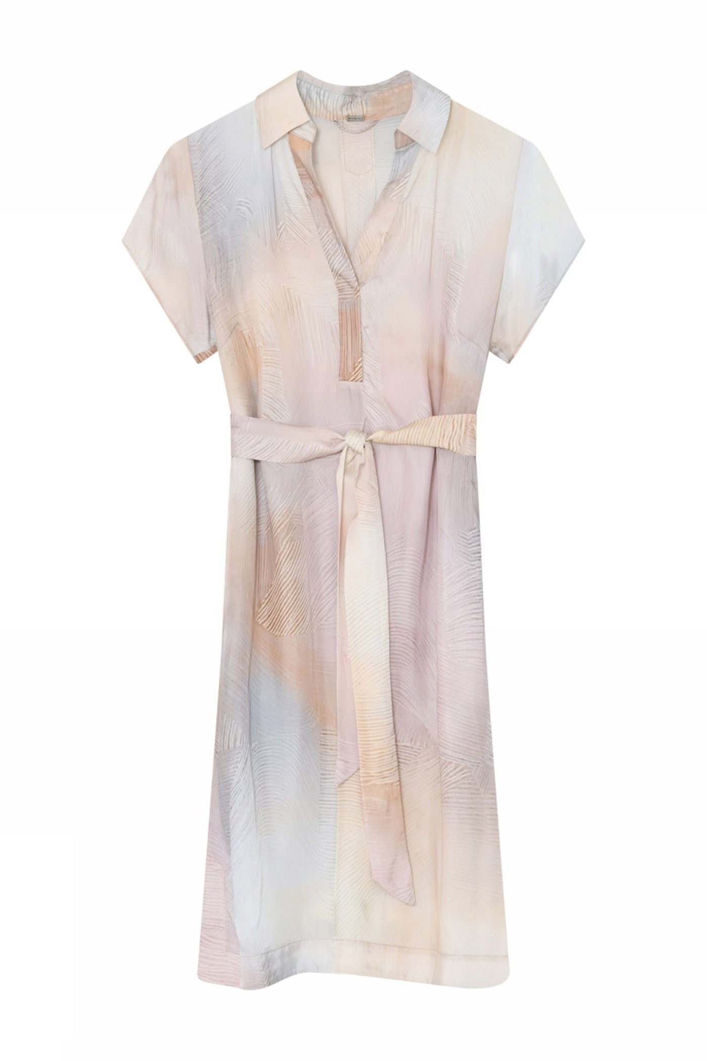 Madonna, knee dress 82037-Beige/Blue - 61509/7580