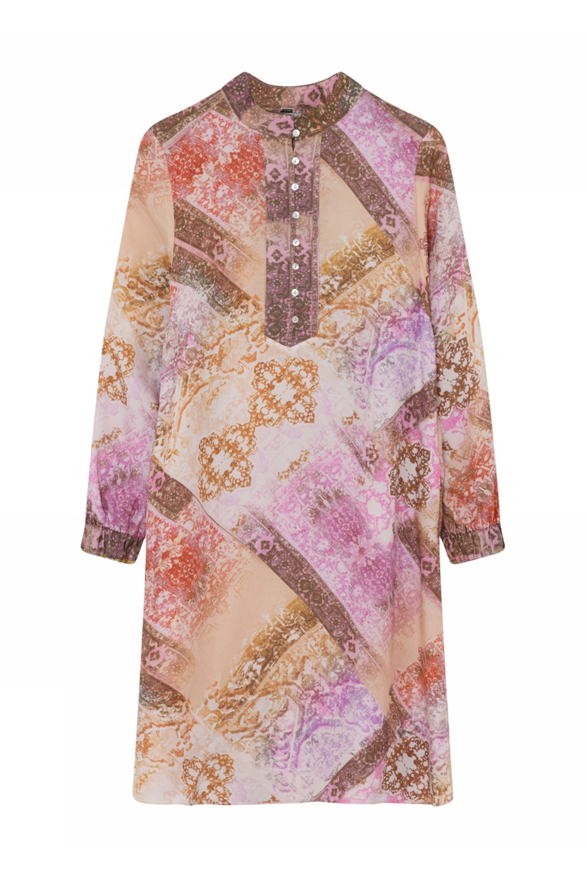 Madonna, knee dress 85606-CoralPrint - 60502/7358