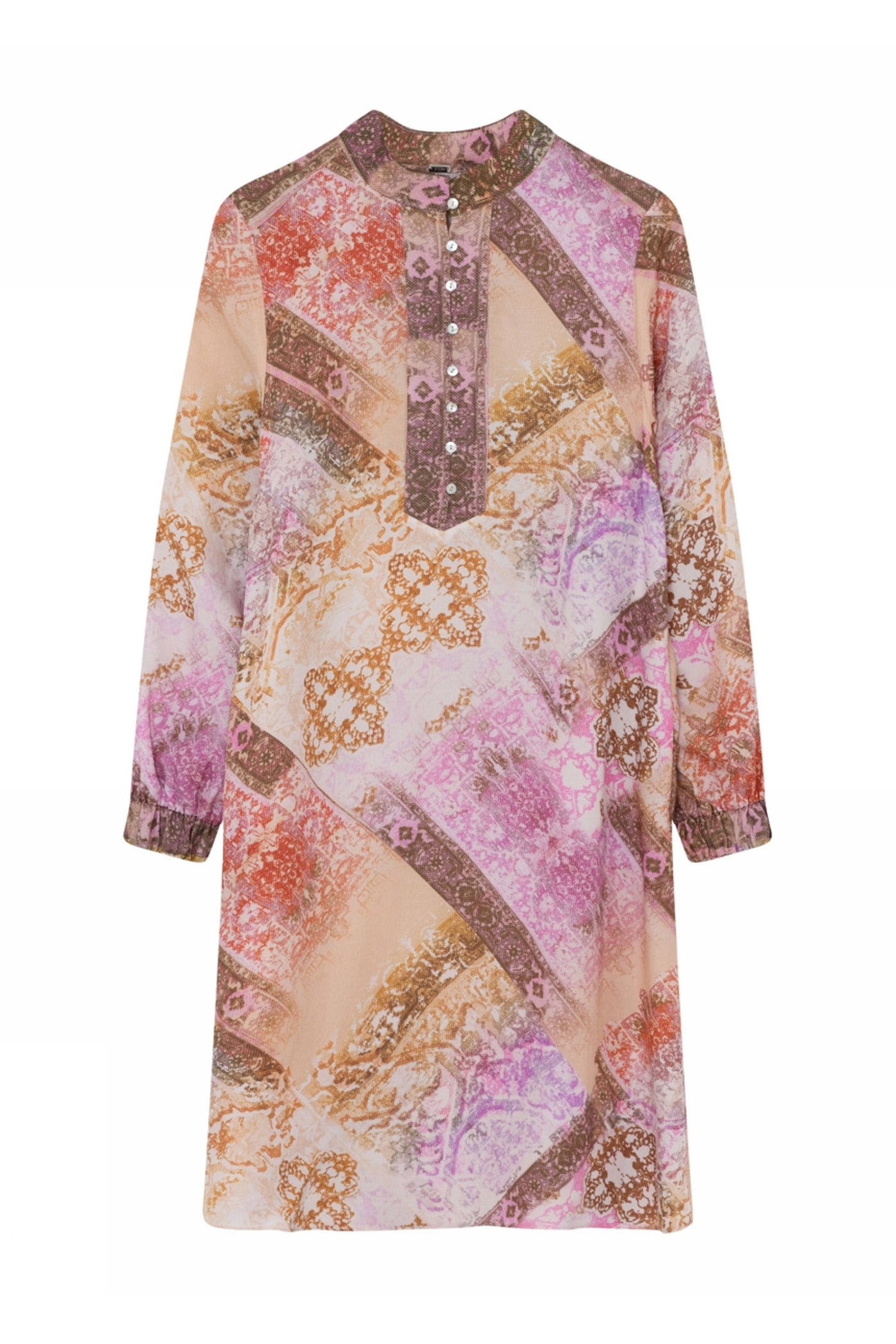 Madonna, knee dress 85606-CoralPrint - 60502/7358