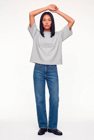 MMNatalie O-SS Boxy Tee Grey Melange - 183900 Thumbnail