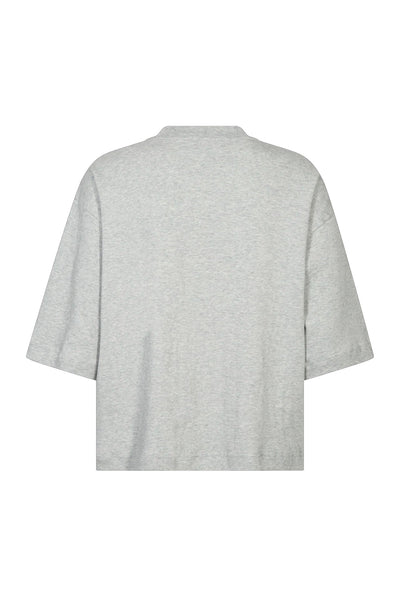 MMNatalie O-SS Boxy Tee Grey Melange - 183900 Thumbnail