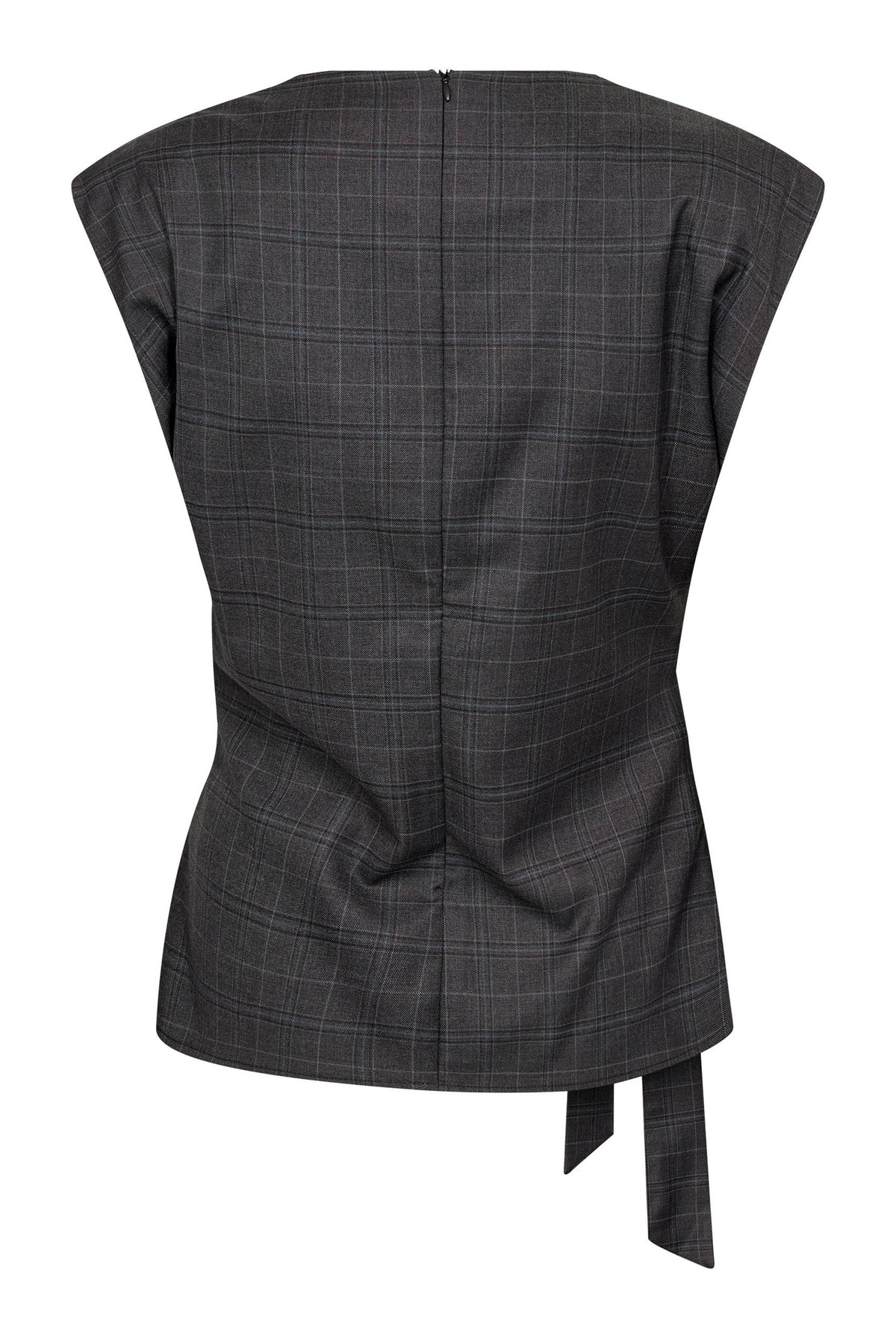 EloraCC Check Pleat Top 65002-Dark Grey - 500306
