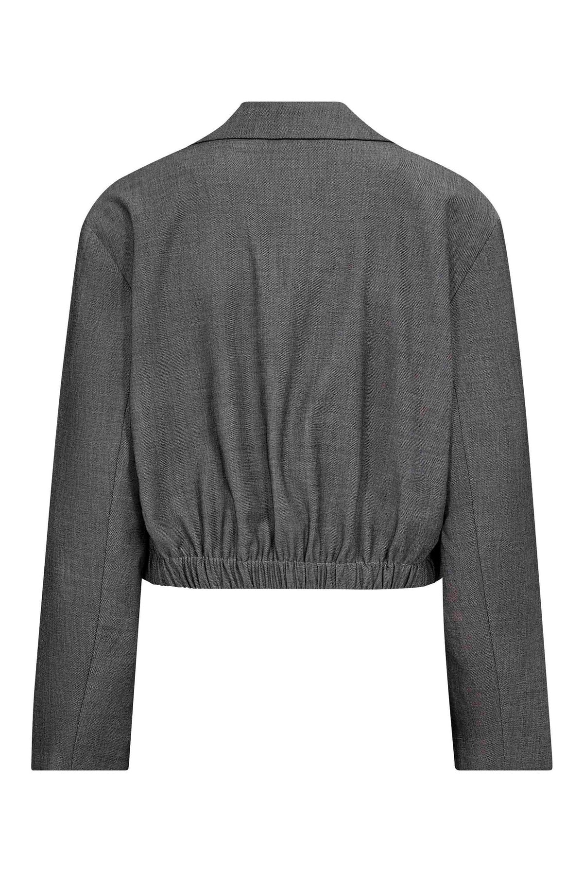 JackyCC Crop Blazer 65003-Mid Grey - 500289