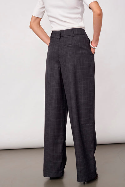 EloraCC Check Barrel Pant 65002-Dark Grey - 500307 Thumbnail