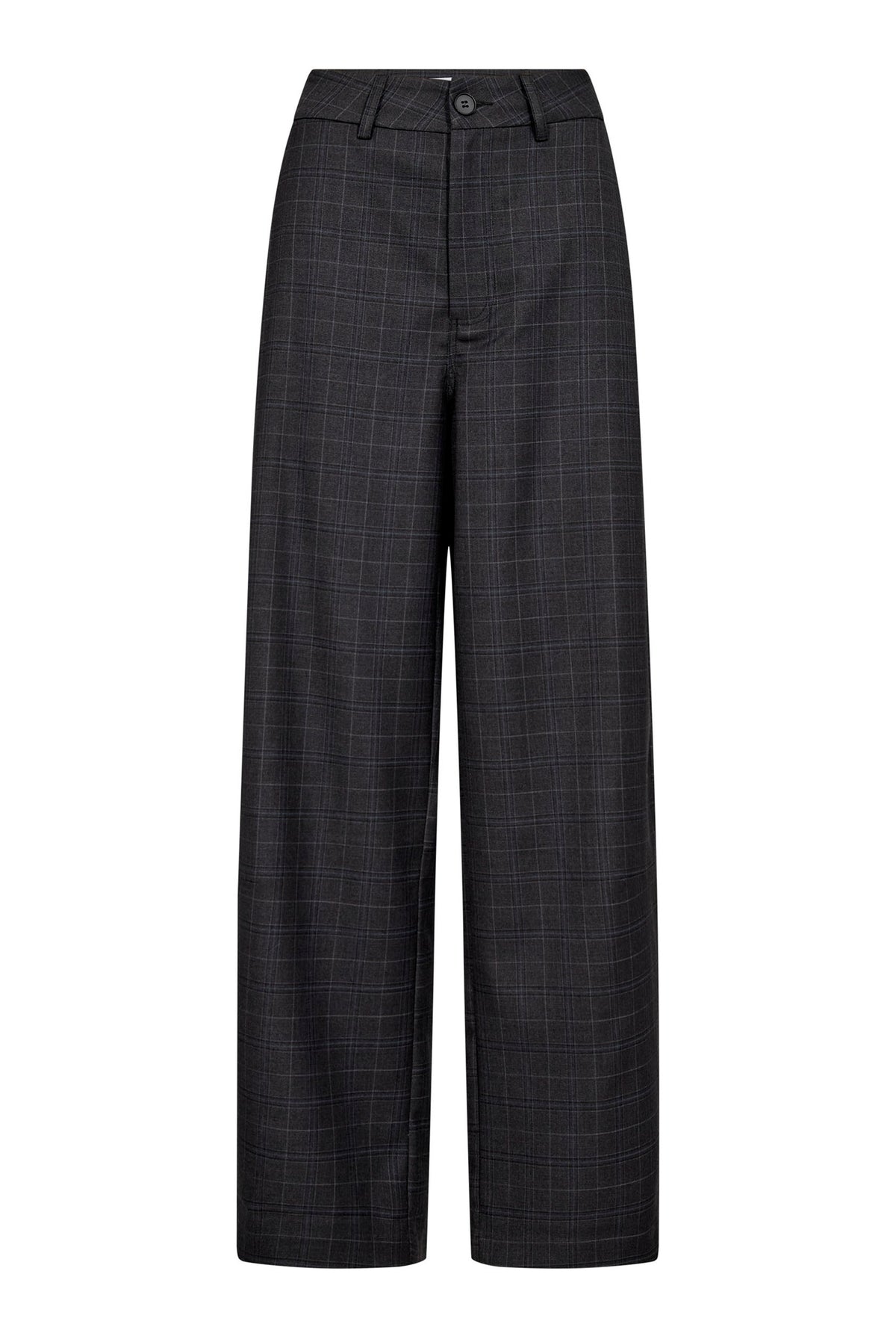 EloraCC Check Barrel Pant 65002-Dark Grey - 500307