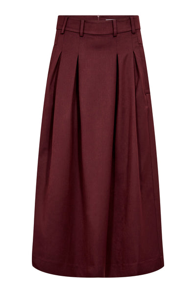 TerryCC Pleat Skirt 30005-Wine Red - 500363 Thumbnail