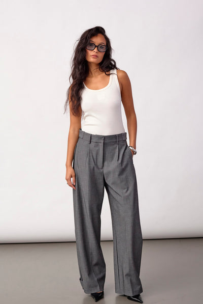 JackyCC Pleat Pant 65003-Mid Grey - 500293 Thumbnail