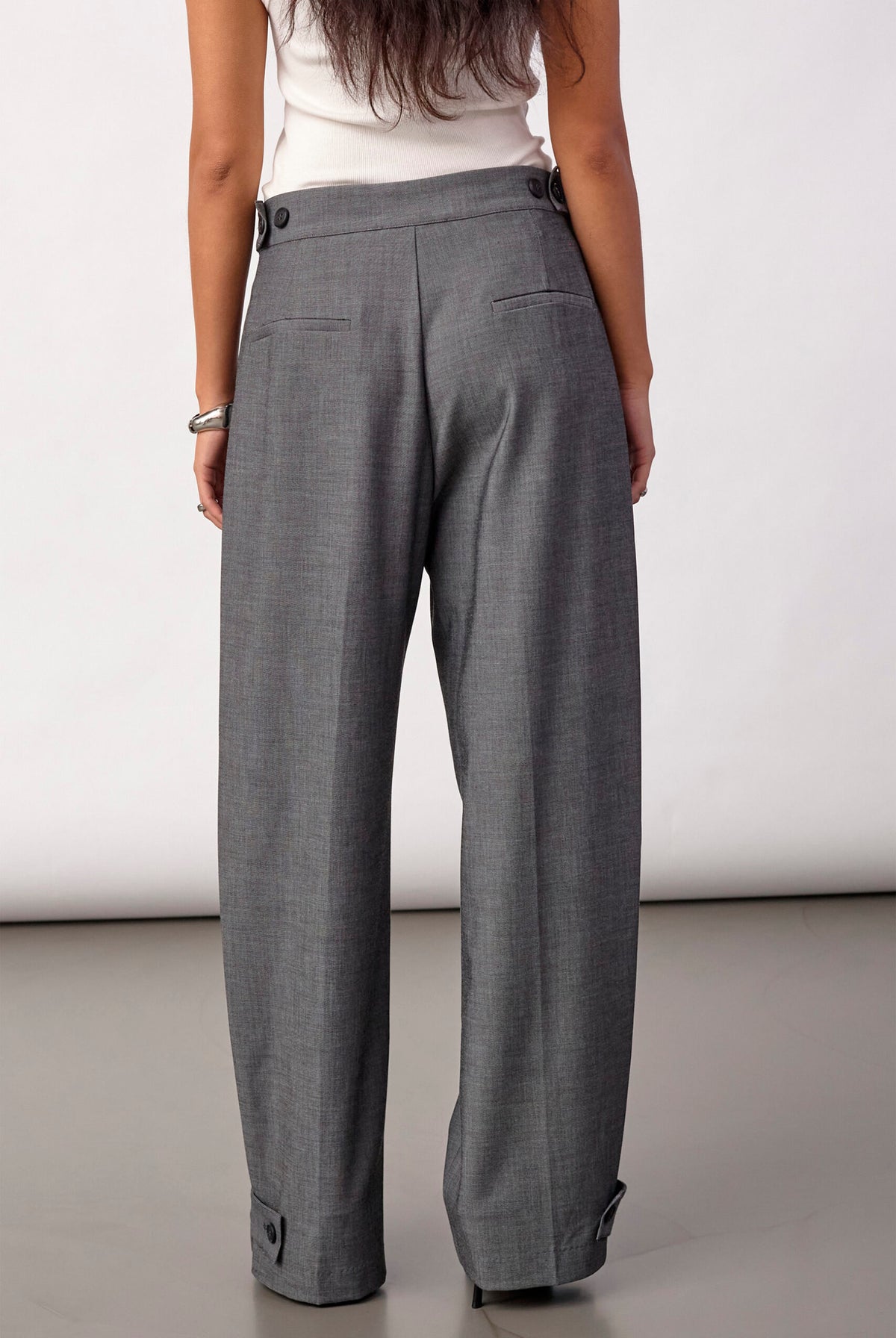 JackyCC Pleat Pant 65003-Mid Grey - 500293