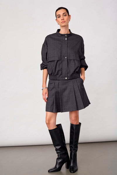 EloraCC Check Jacket 65002-Dark Grey - 500303 Thumbnail