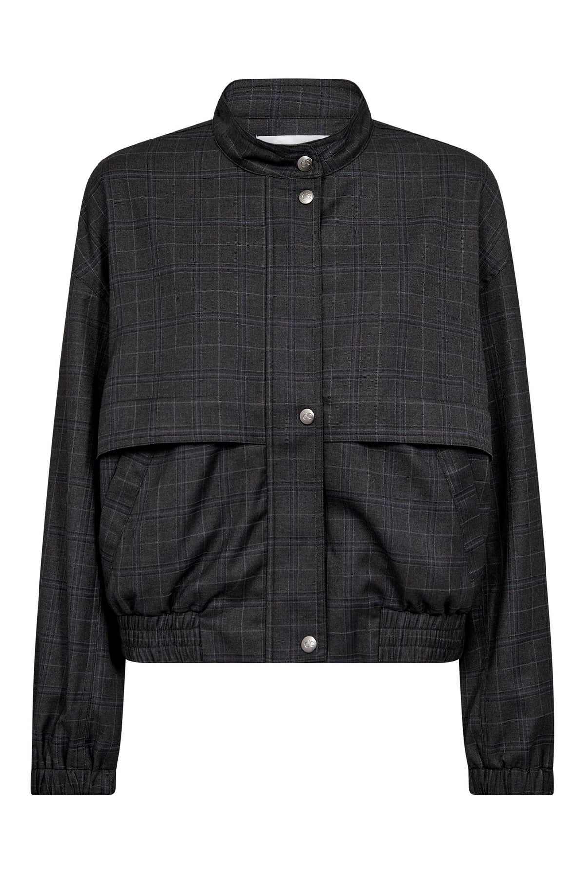 EloraCC Check Jacket 65002-Dark Grey - 500303