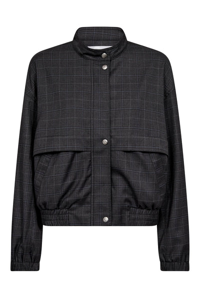 EloraCC Check Jacket 65002-Dark Grey - 500303 Thumbnail