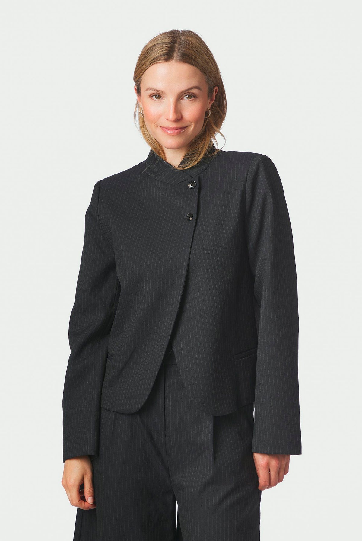 Tiria Slim Pinstripe Blazer Dark Navy - 169991