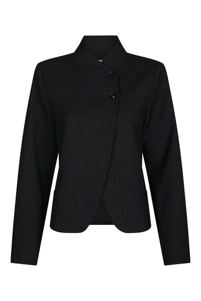 Tiria Slim Pinstripe Blazer Dark Navy - 169991 Thumbnail