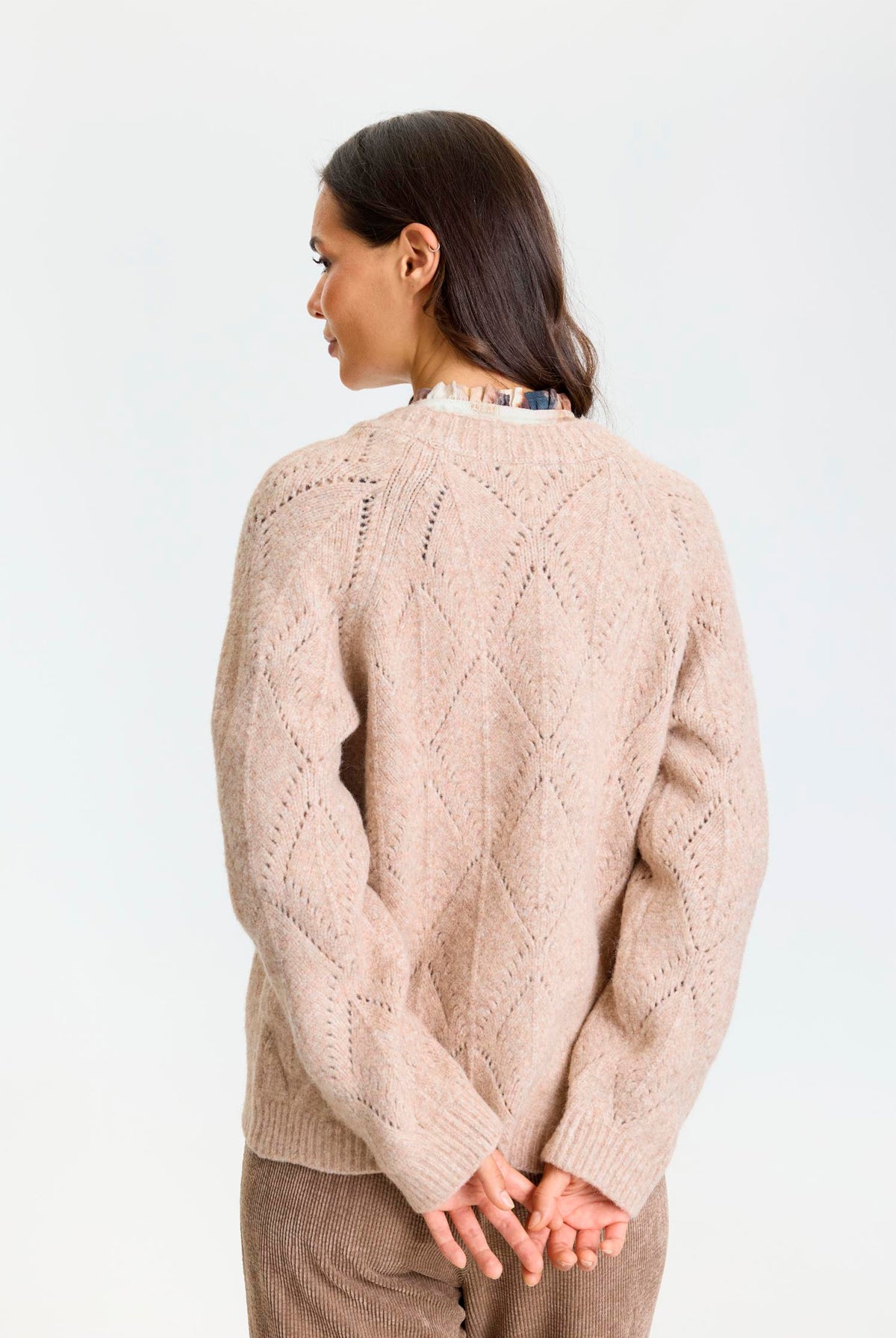 Ari knit cardigan Sand melange - 17236
