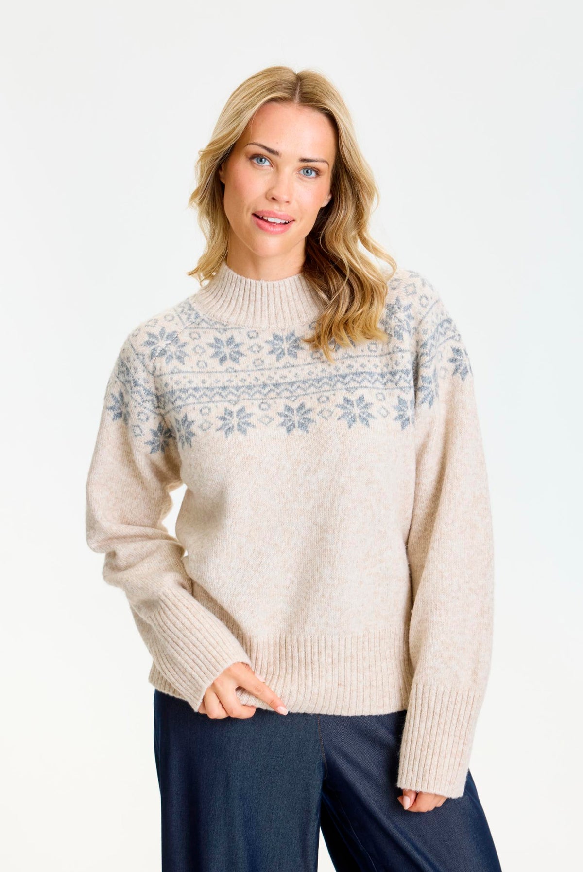 Lou Knit jumper Sand melange - 17232