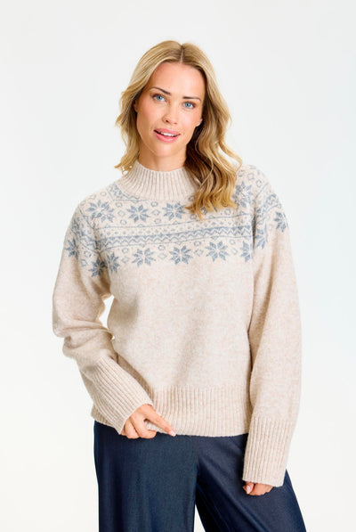 Lou Knit jumper Sand melange - 17232 Thumbnail
