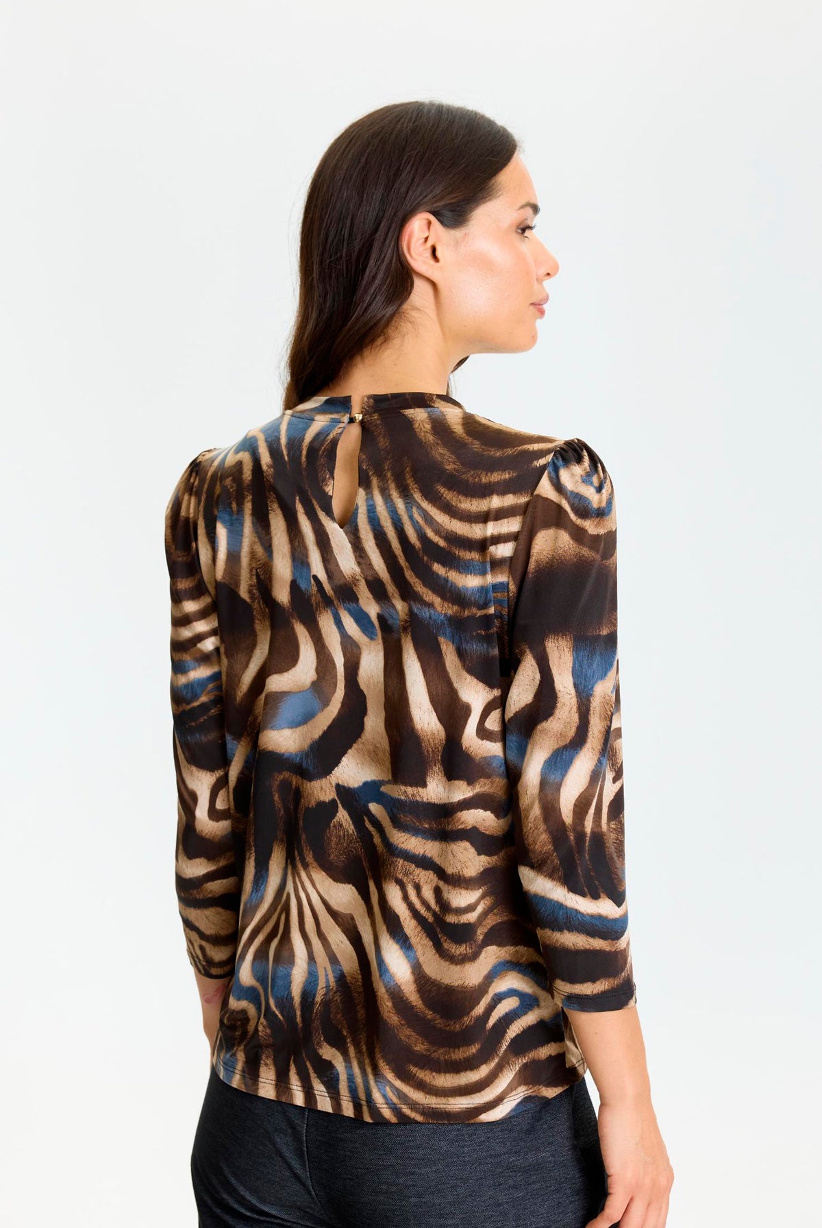Grazia blouse 3/4 sleeves Brown - 17328