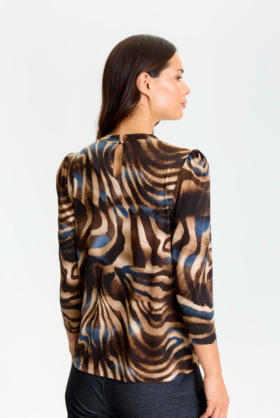 Grazia blouse 3/4 sleeves Brown - 17328 Thumbnail